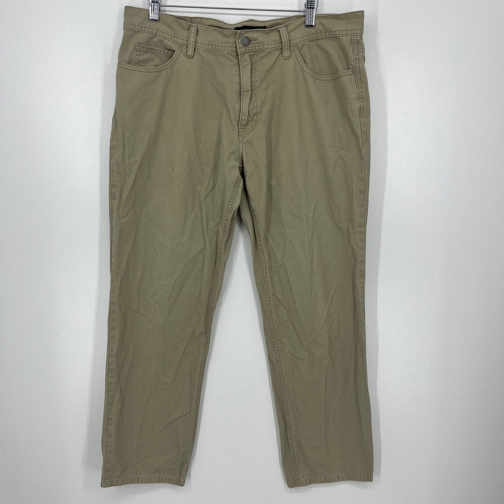 Michael Kors Mens Khaki Pants Tan Cotton Twill 5 Pocket Casual Size 36